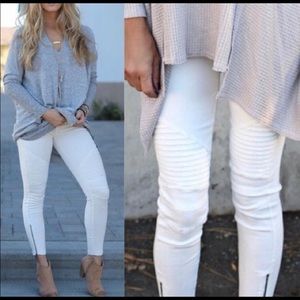 White Moto Jeans